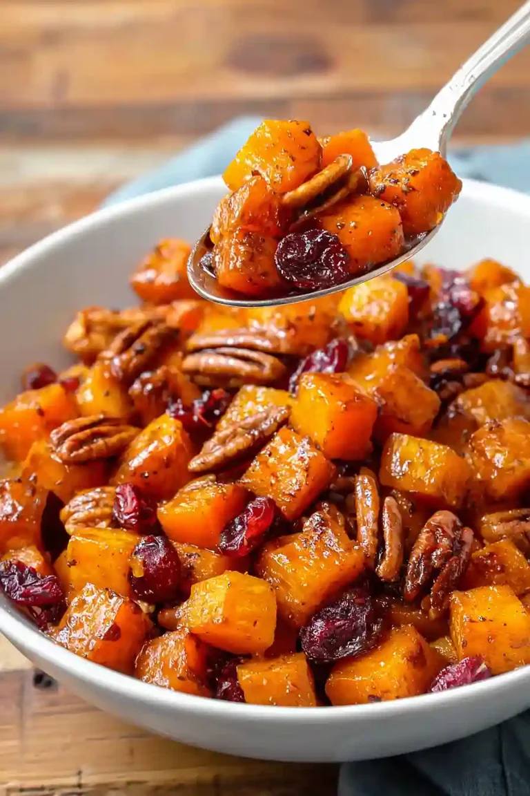 Butternut Squash with Pecans and Cranberries