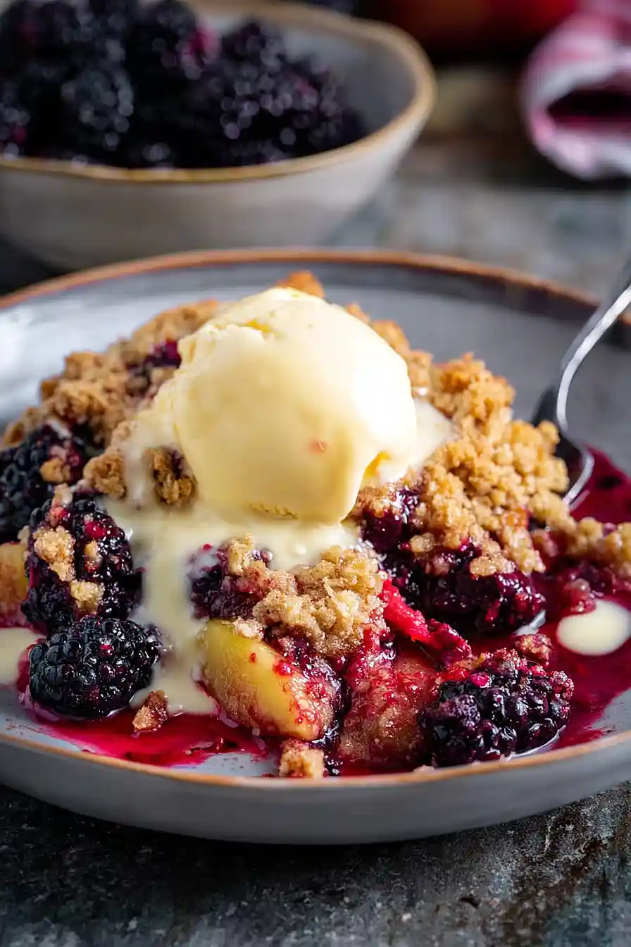 apple and blackberry crumble