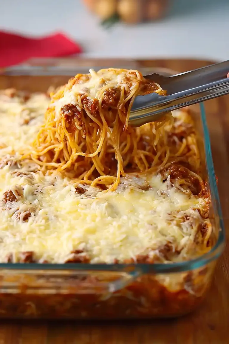 Baked Cream Cheese Spaghetti Casserole