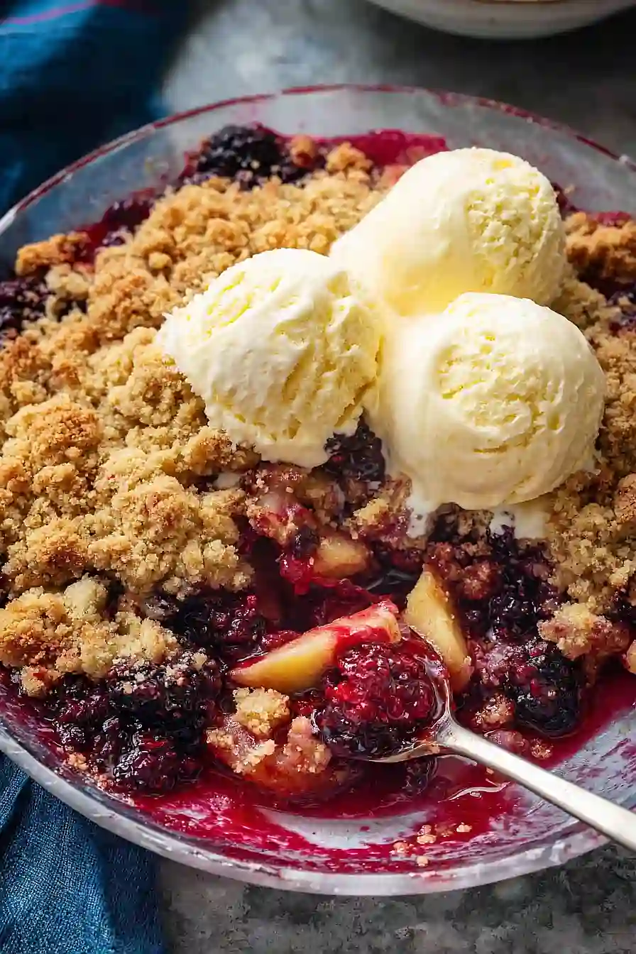 apple and blackberry crumble