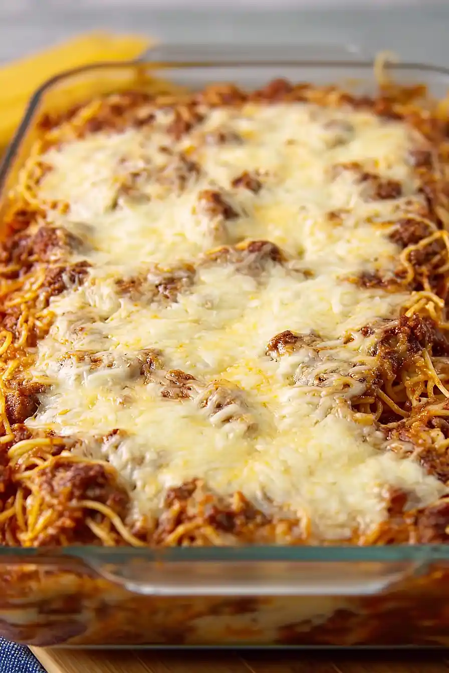Baked Cream Cheese Spaghetti Casserole