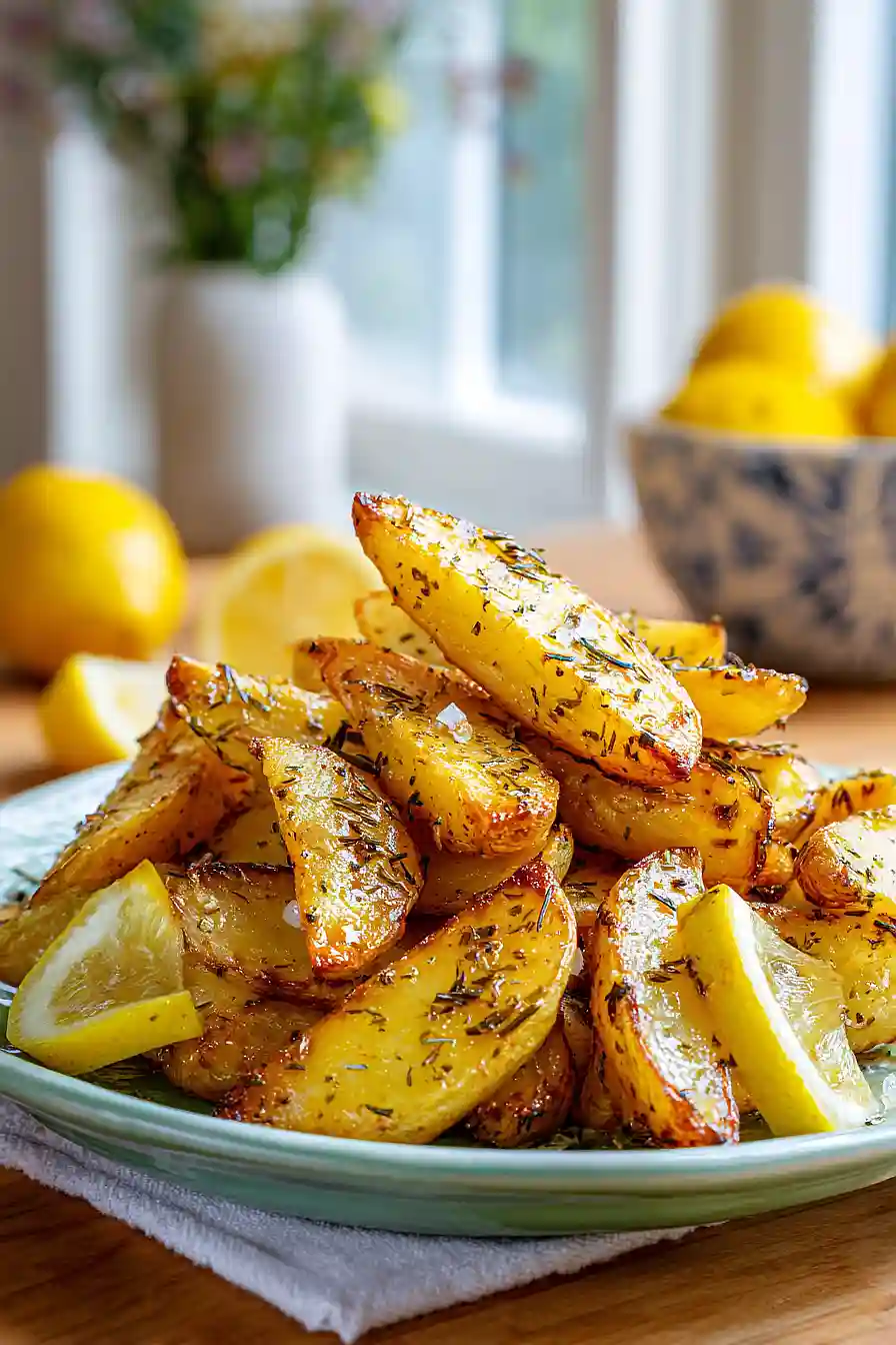 Crispy Greek lemon potatoes