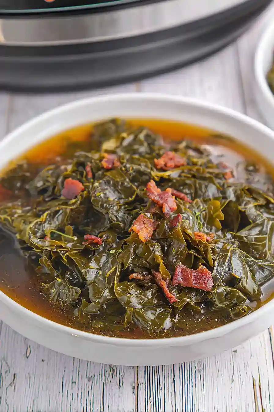 Slow Cooker Collard Greens with Bacon