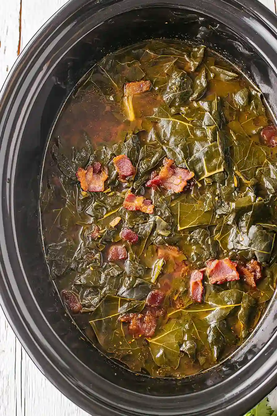 Slow Cooker Collard Greens with Bacon