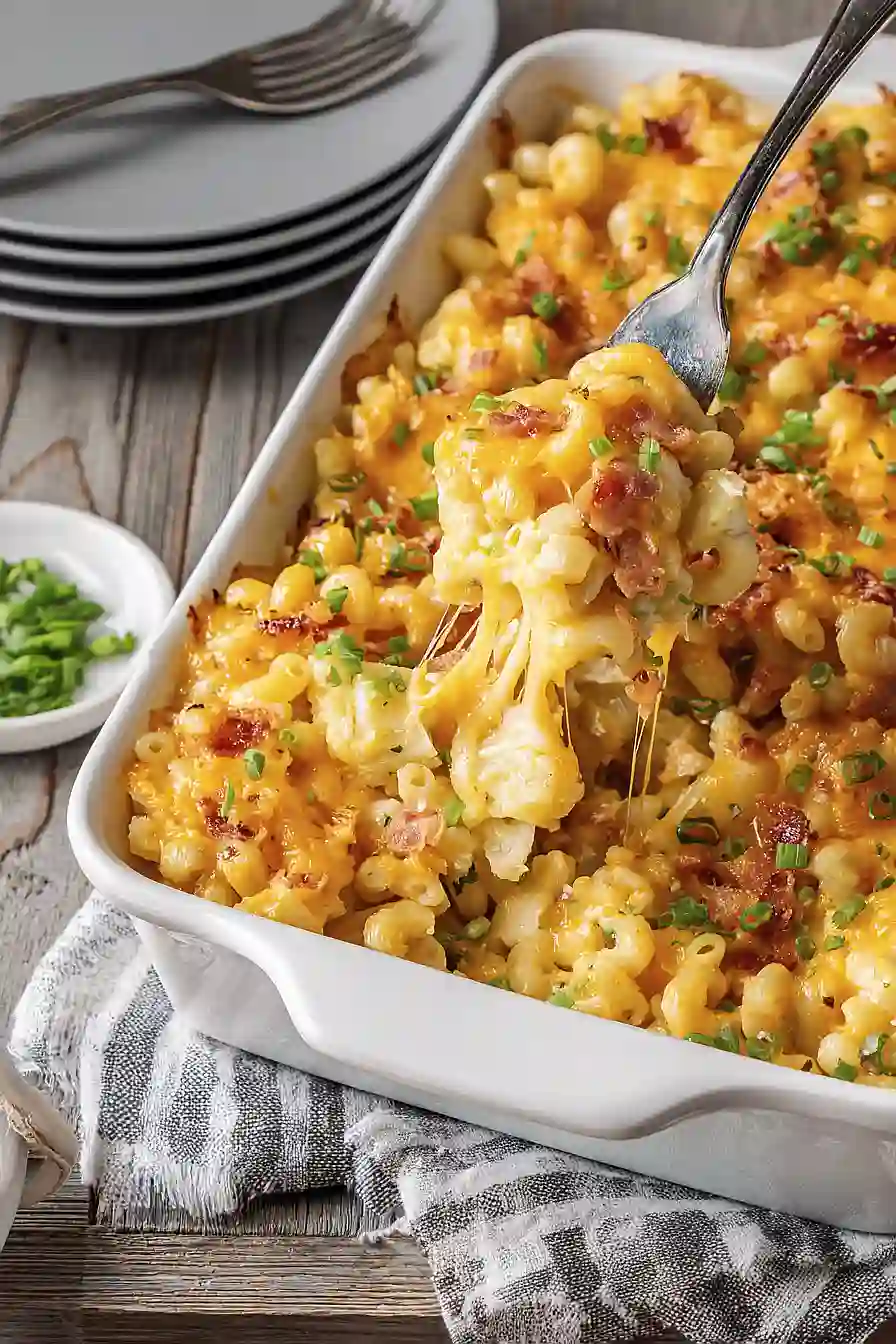 loaded baked potato mac and cheese