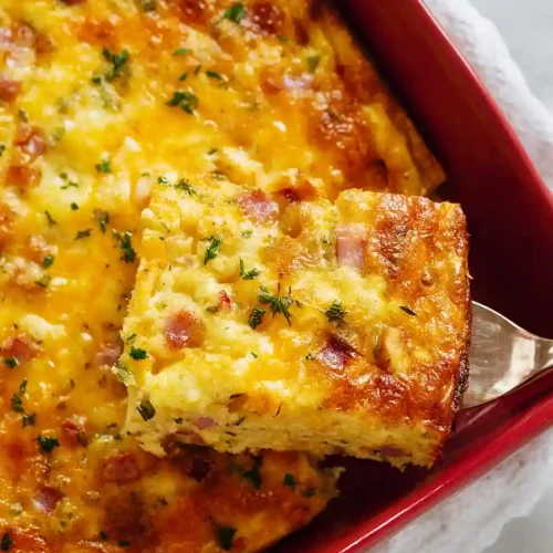 keto ham and cheese breakfast bake