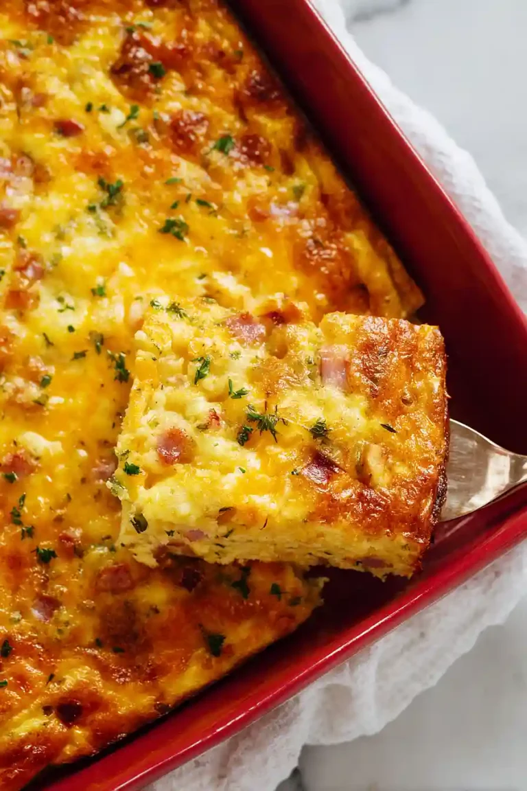 keto ham and cheese breakfast bake