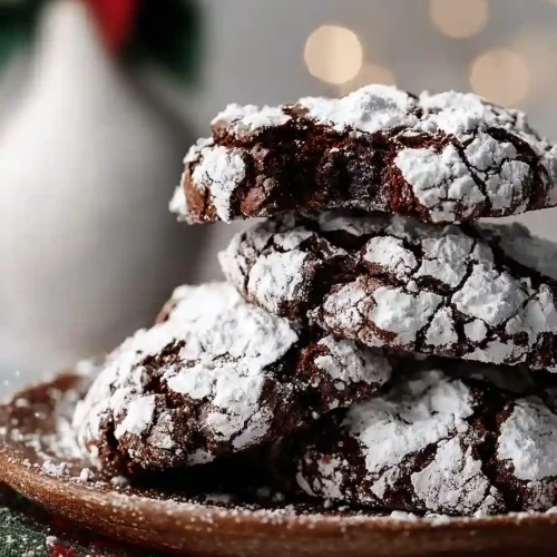 double chocolate crinkle cookies