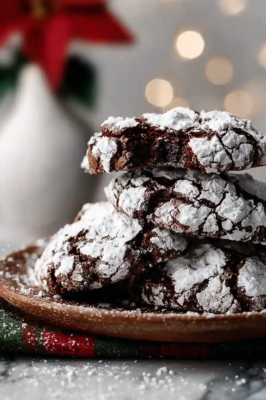 double chocolate crinkle cookies
