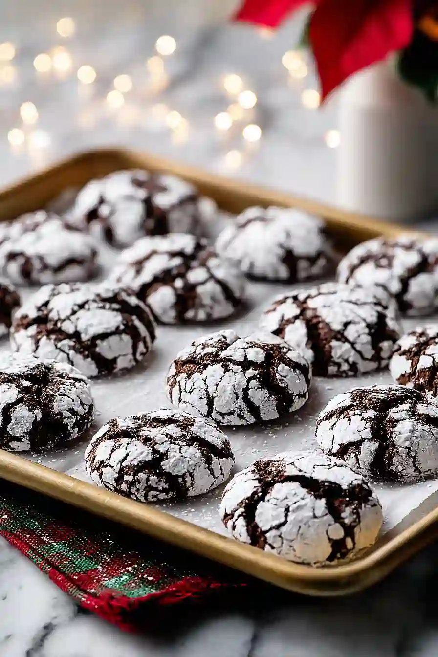 double chocolate crinkle cookies