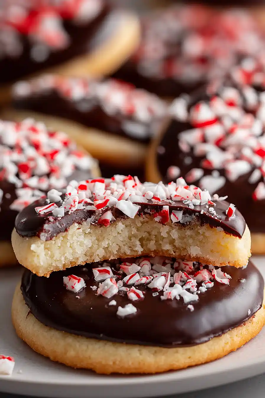 shortbread peppermint bark cookies