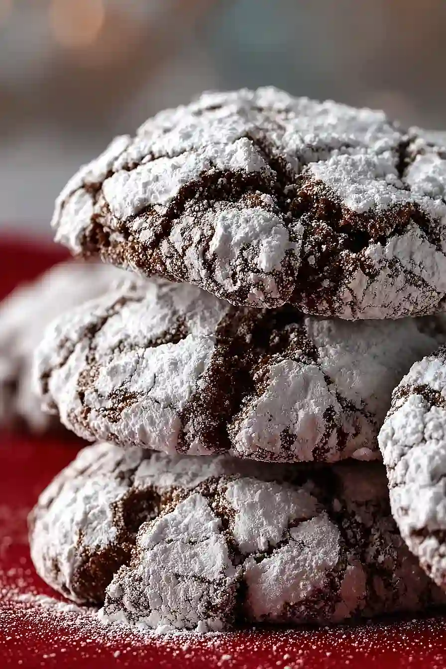 chocolate cool whip crinkle cookies