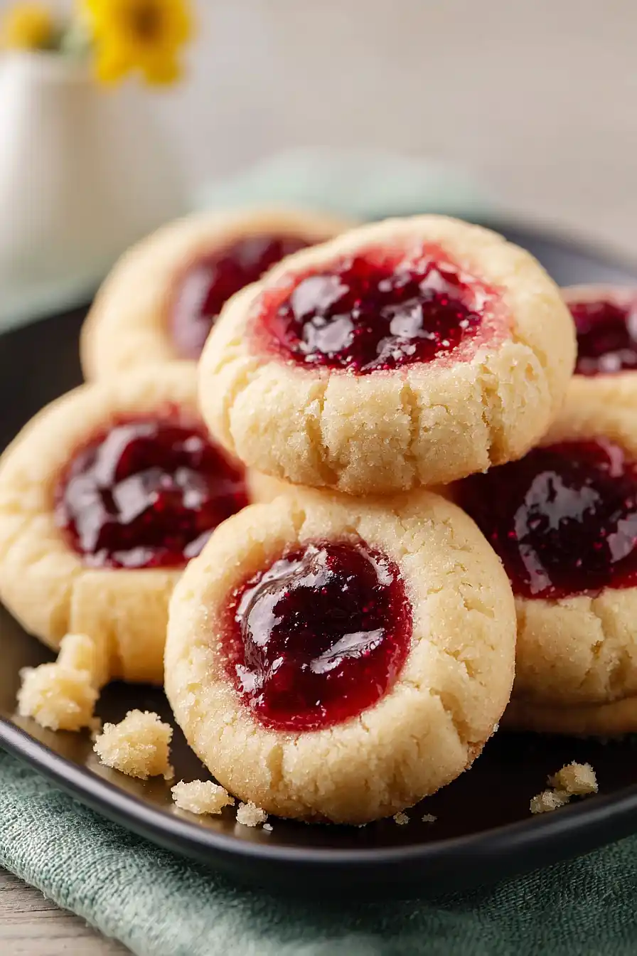 cherry thumbprint cookies