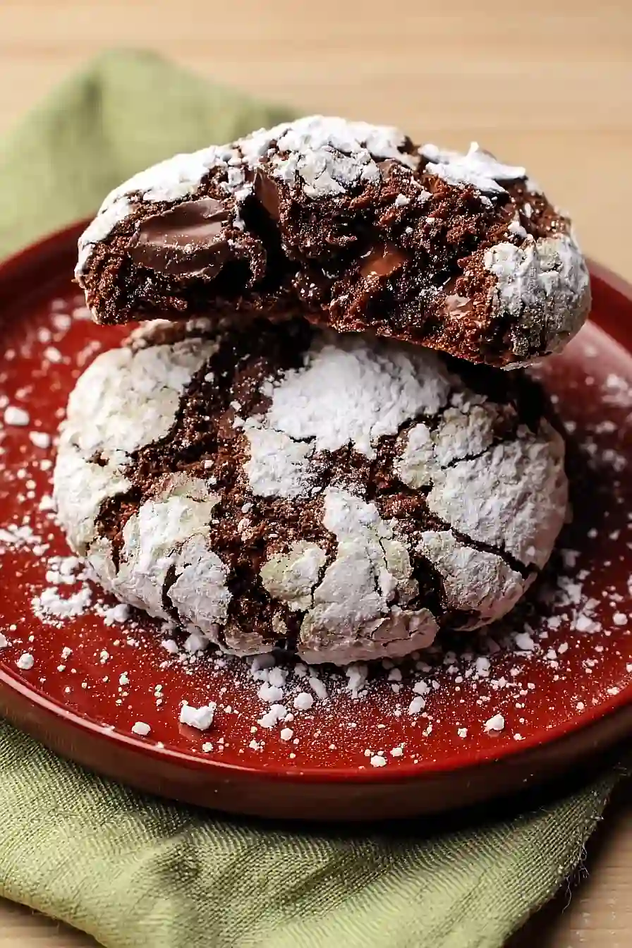triple chocolate crinkle cookies