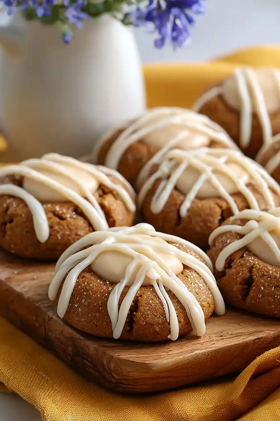 gingerbread thumbprint cookies