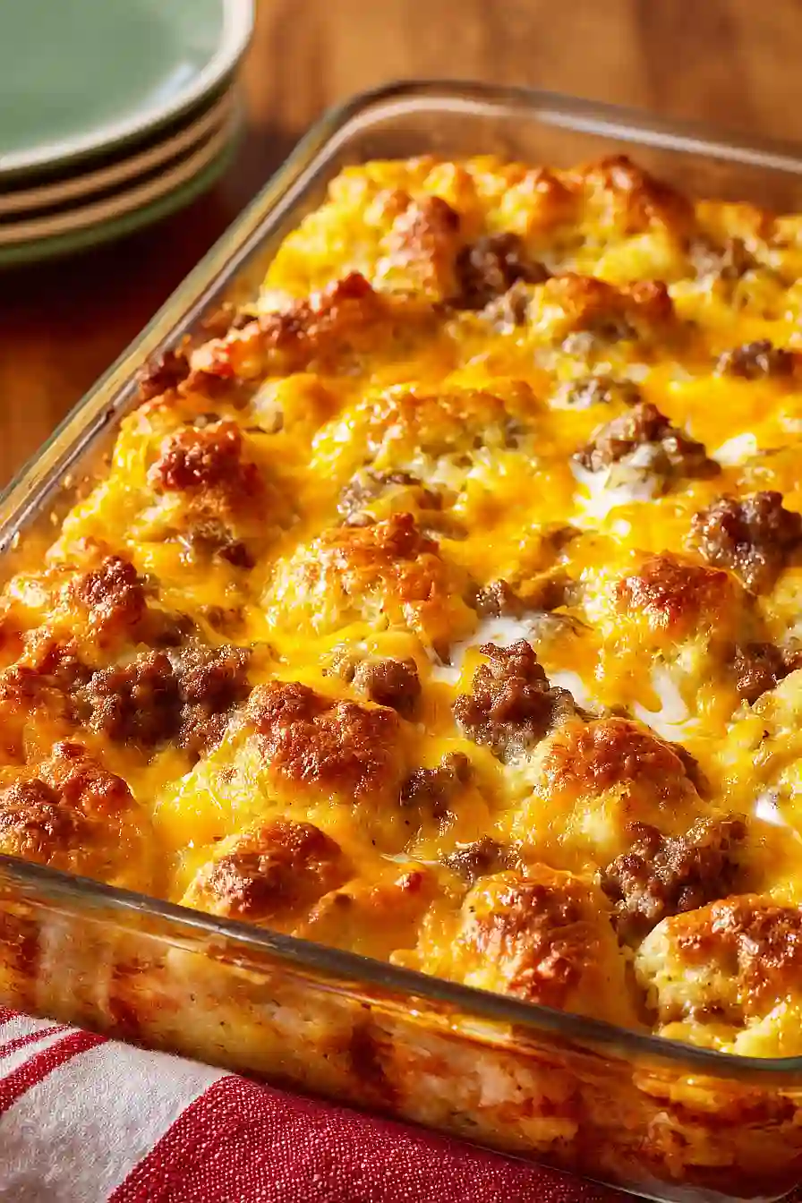 biscuit and sausage egg bake
