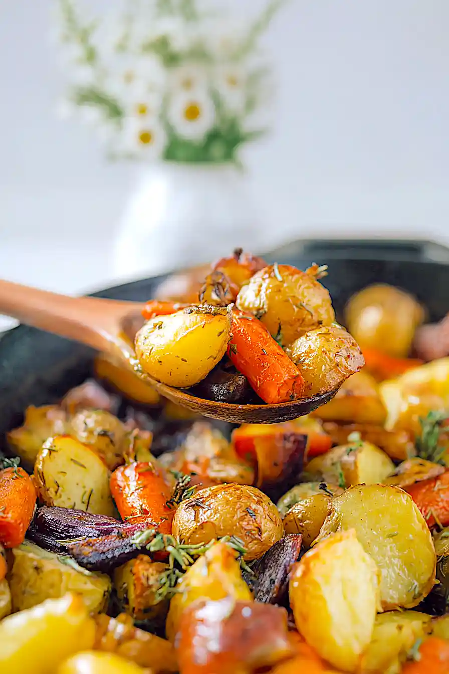 roasted vegetables in dutch oven