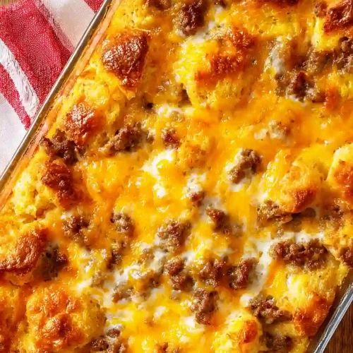 biscuit and sausage egg bake