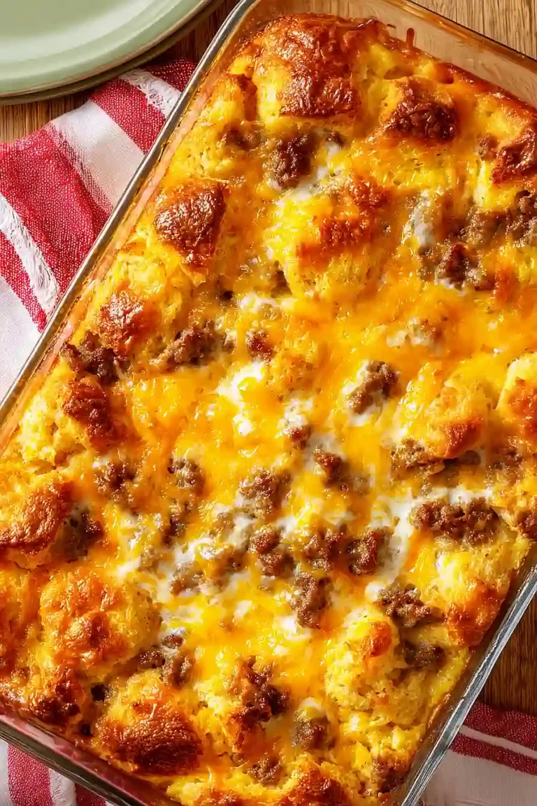 biscuit and sausage egg bake