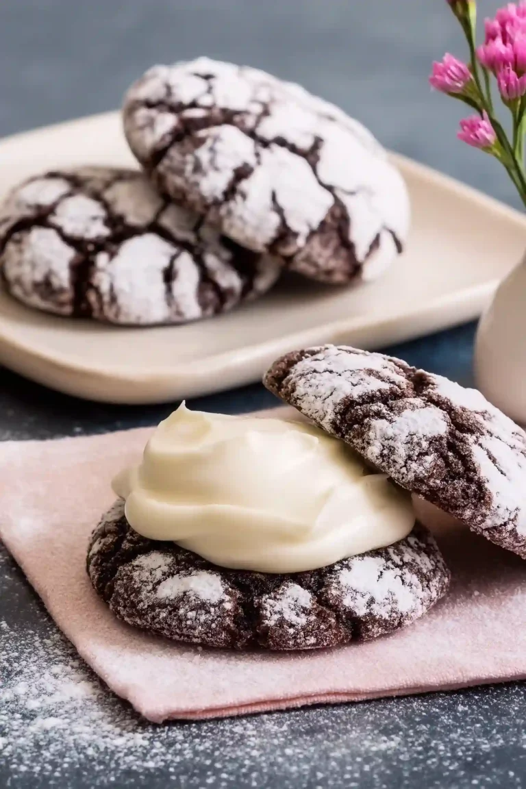 chocolate crinkle cookies with cream cheese frosting