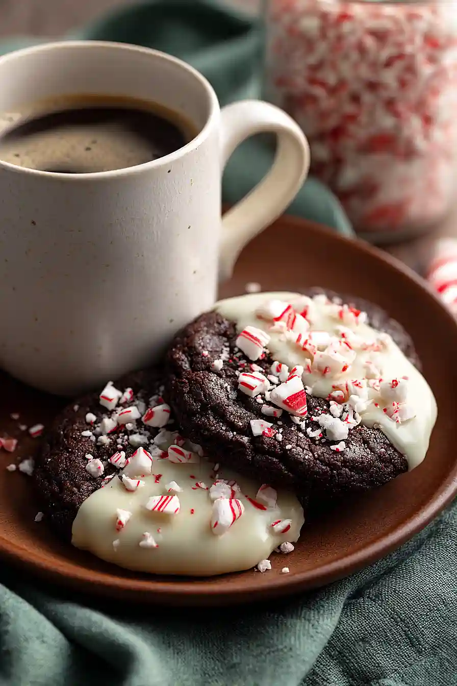 vegan peppermint bark cookies