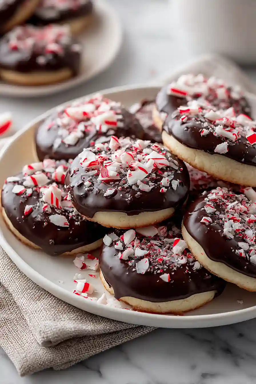 shortbread peppermint bark cookies