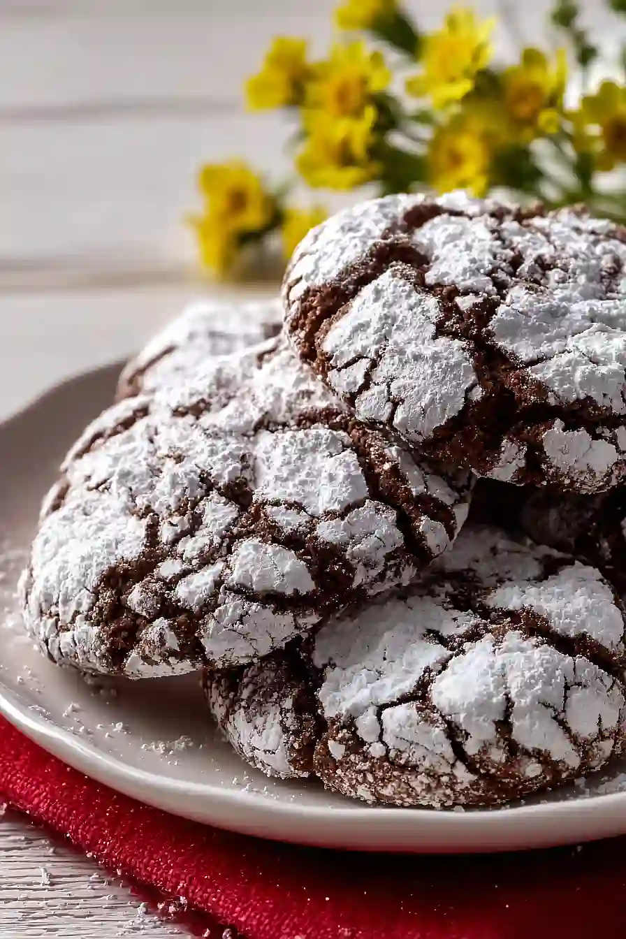 chocolate cool whip crinkle cookies