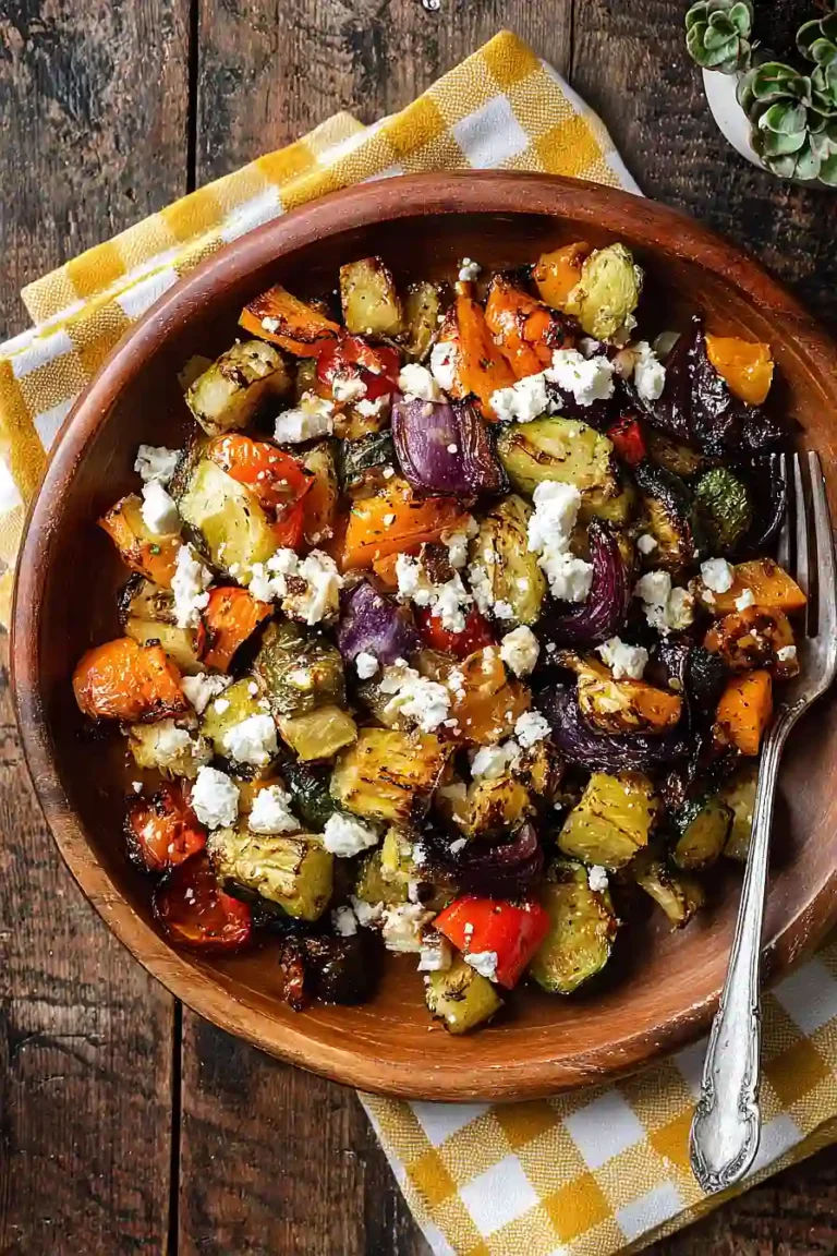 roasted vegetables with feta