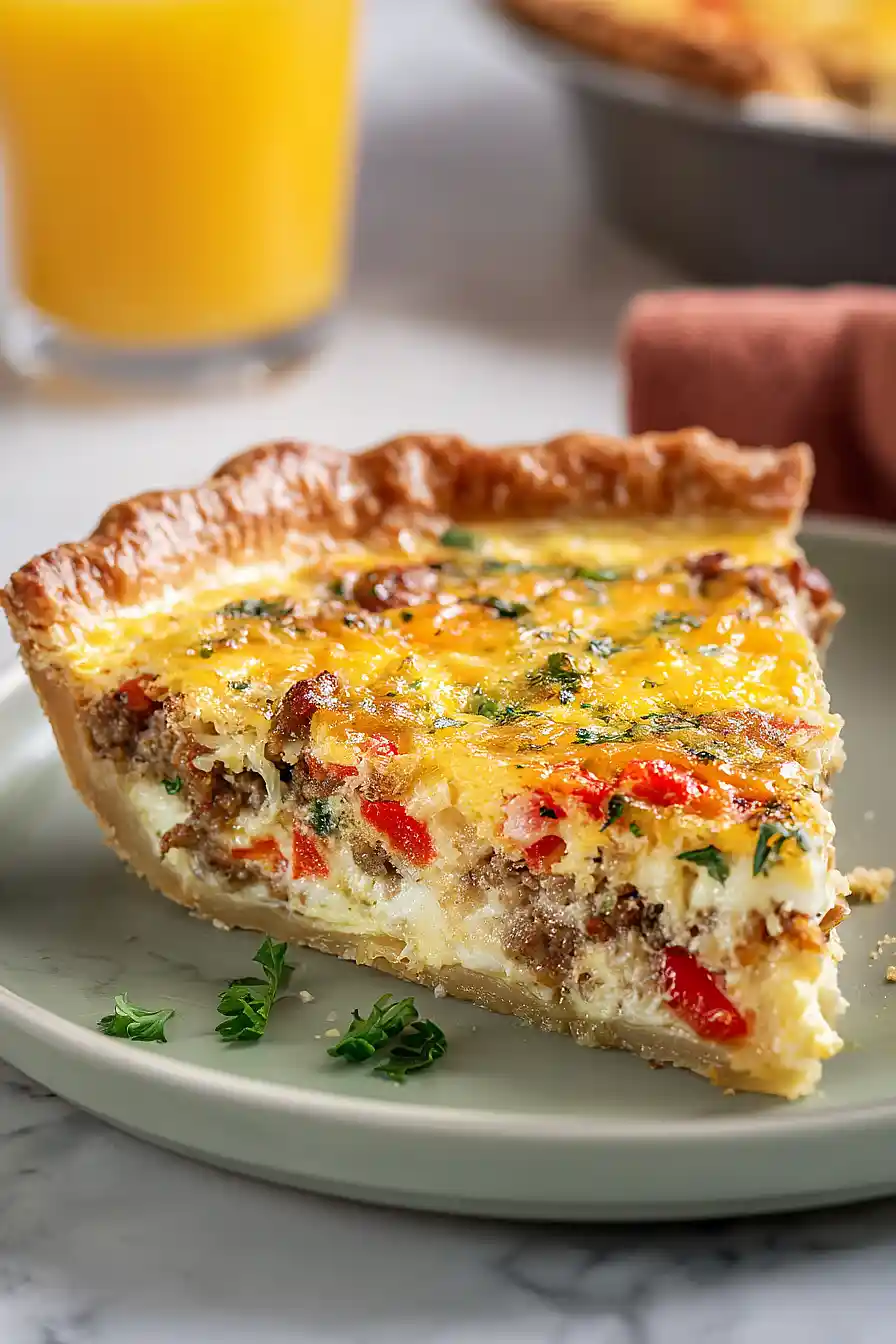 roasted red pepper and sausage quiche