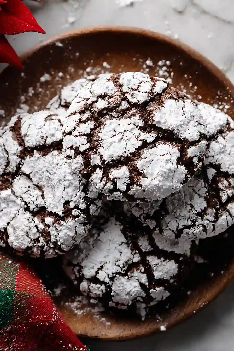 double chocolate crinkle cookies