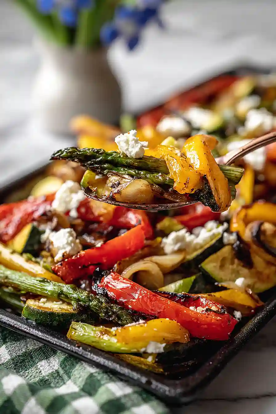 roasted vegetables with goat cheese