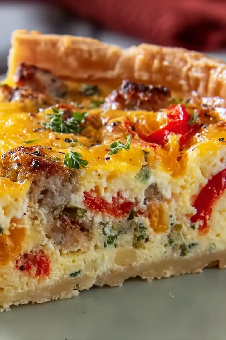 roasted red pepper and sausage quiche