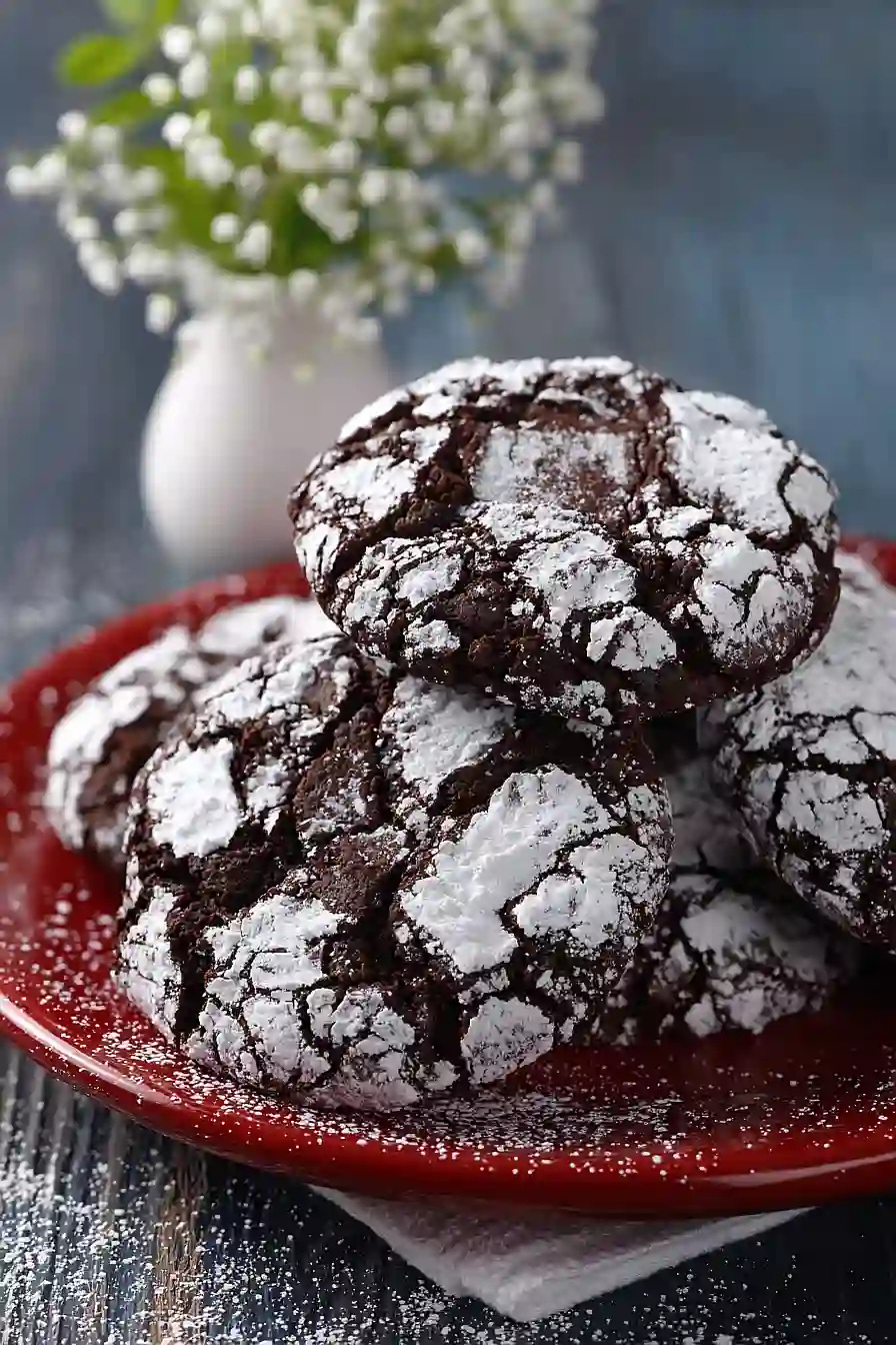 chocolate brownie crinkle cookies