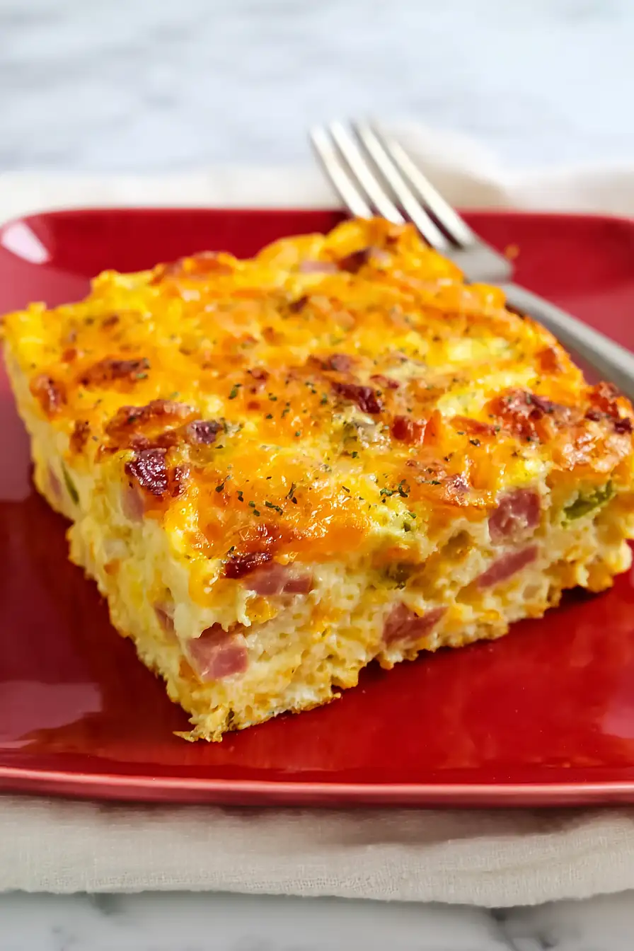 keto ham and cheese breakfast bake