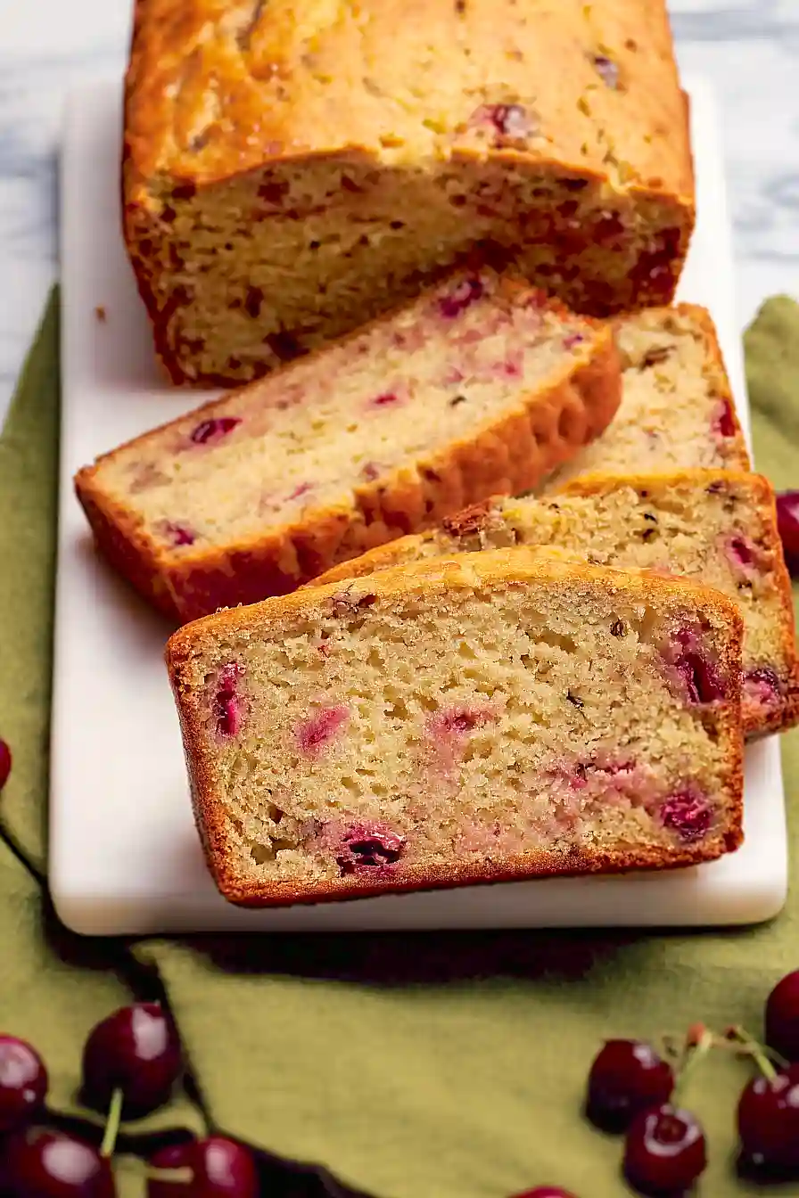 cherry eggnog quick bread