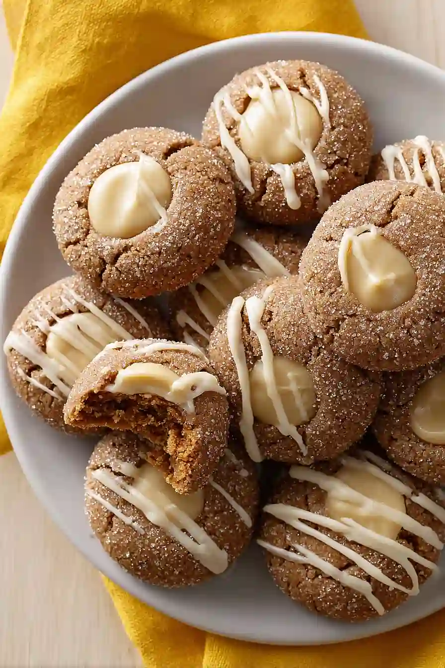 gingerbread thumbprint cookies