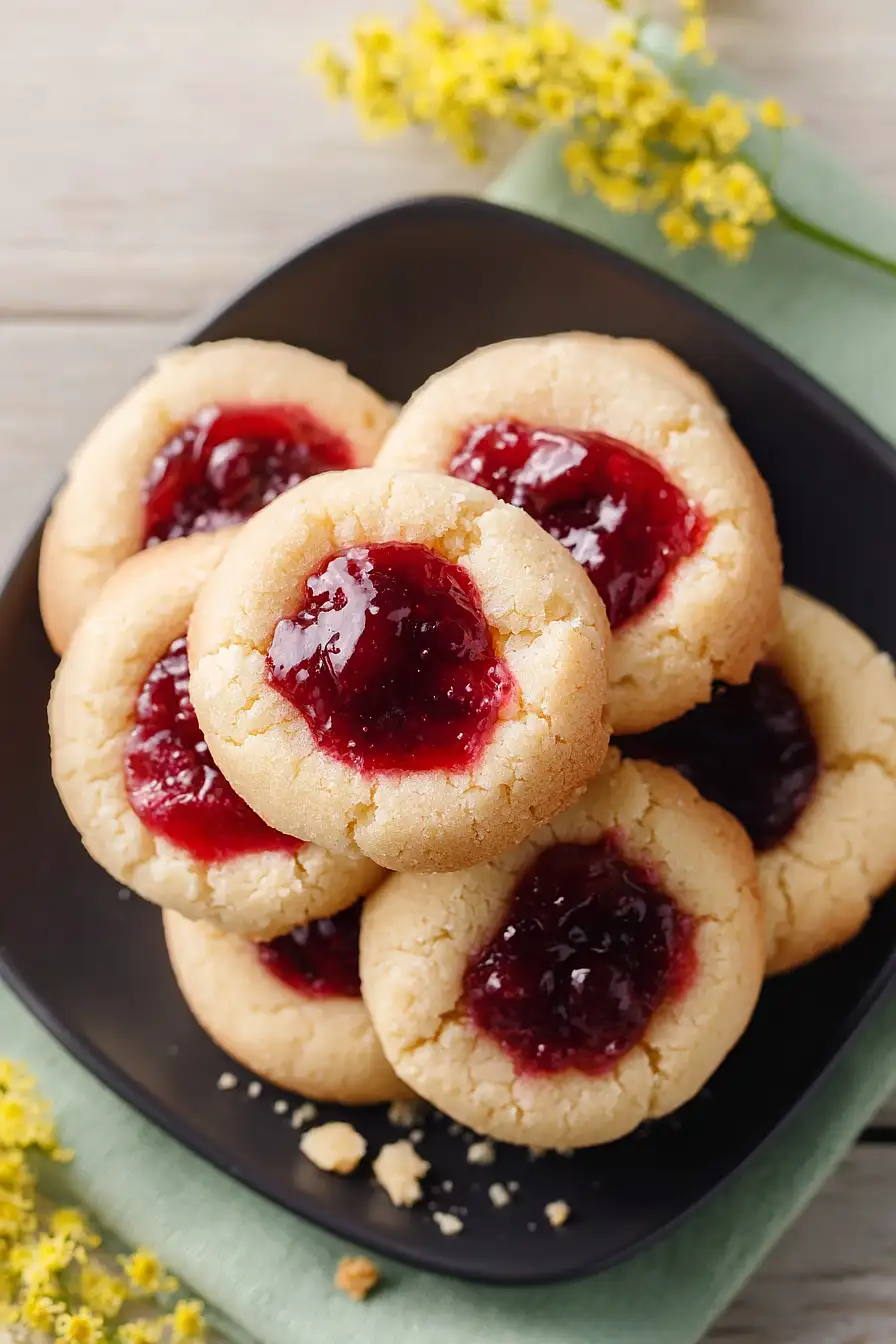 cherry thumbprint cookies