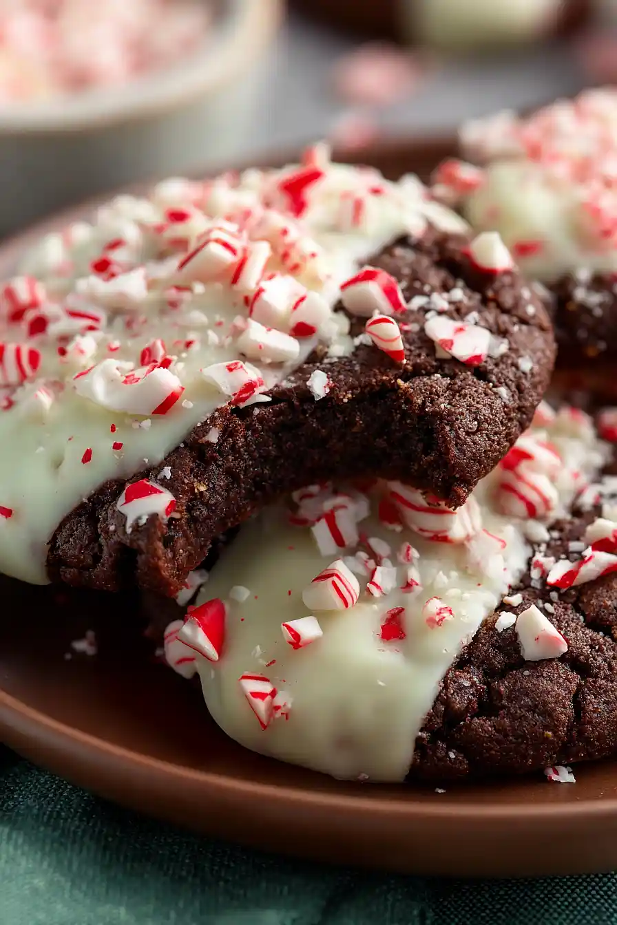 vegan peppermint bark cookies