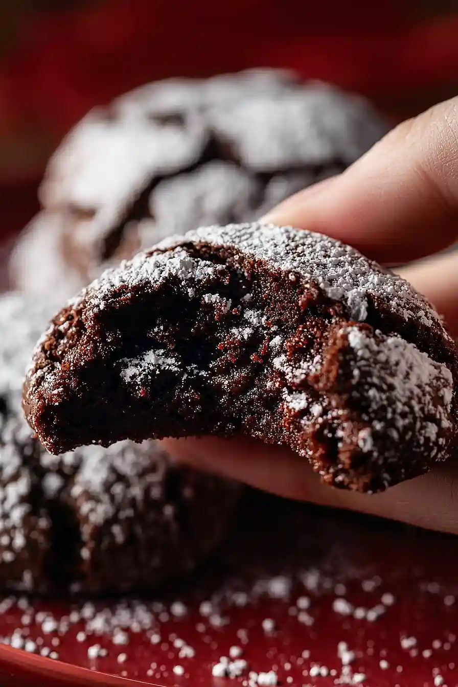chocolate brownie crinkle cookies