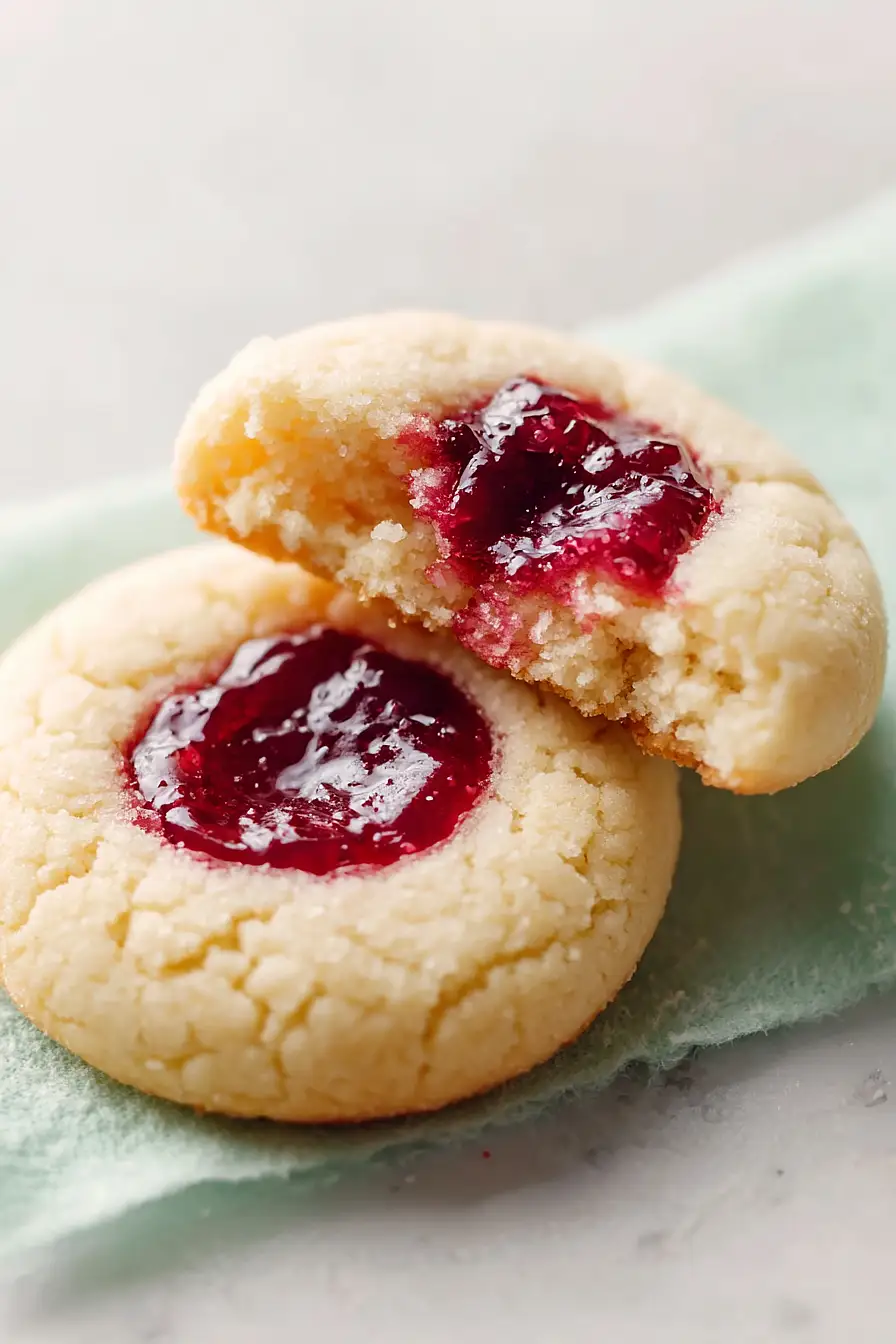 cherry thumbprint cookies