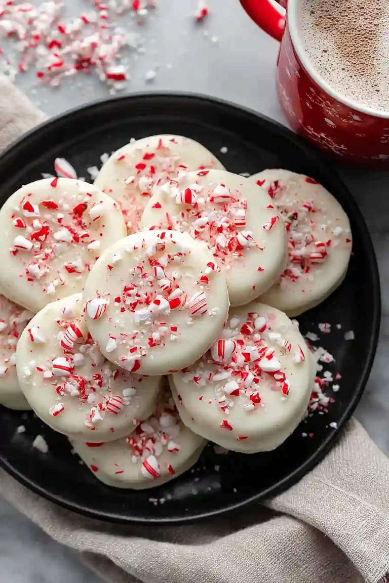 no bake peppermint bark cookies