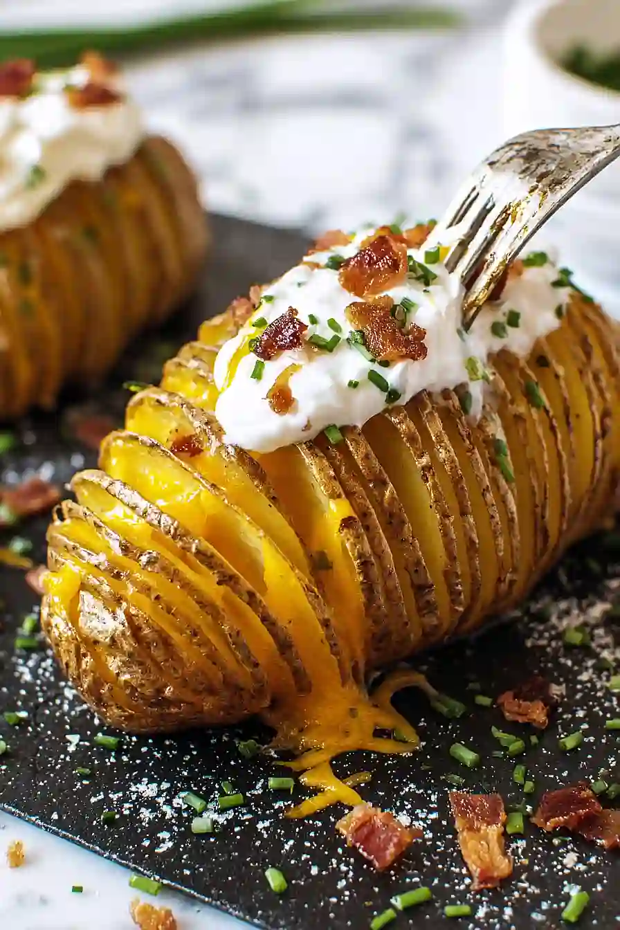 Bacon Cheddar Hasselback Potatoes