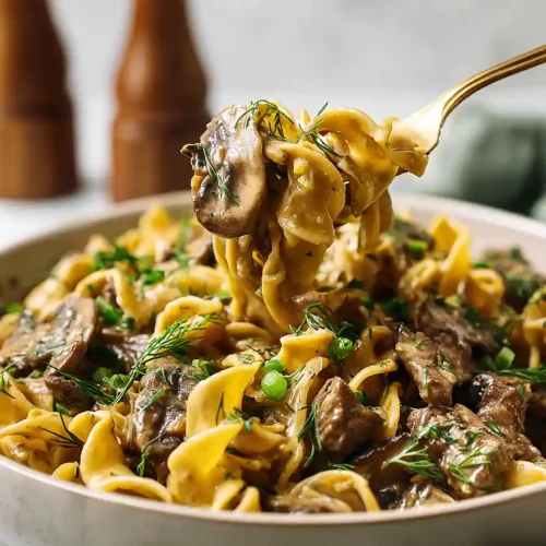 Healthier Beef Stroganoff with Greek Yogurt