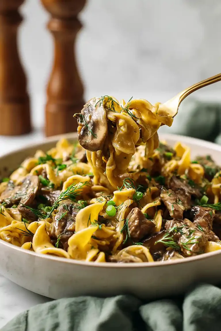 Healthier Beef Stroganoff with Greek Yogurt