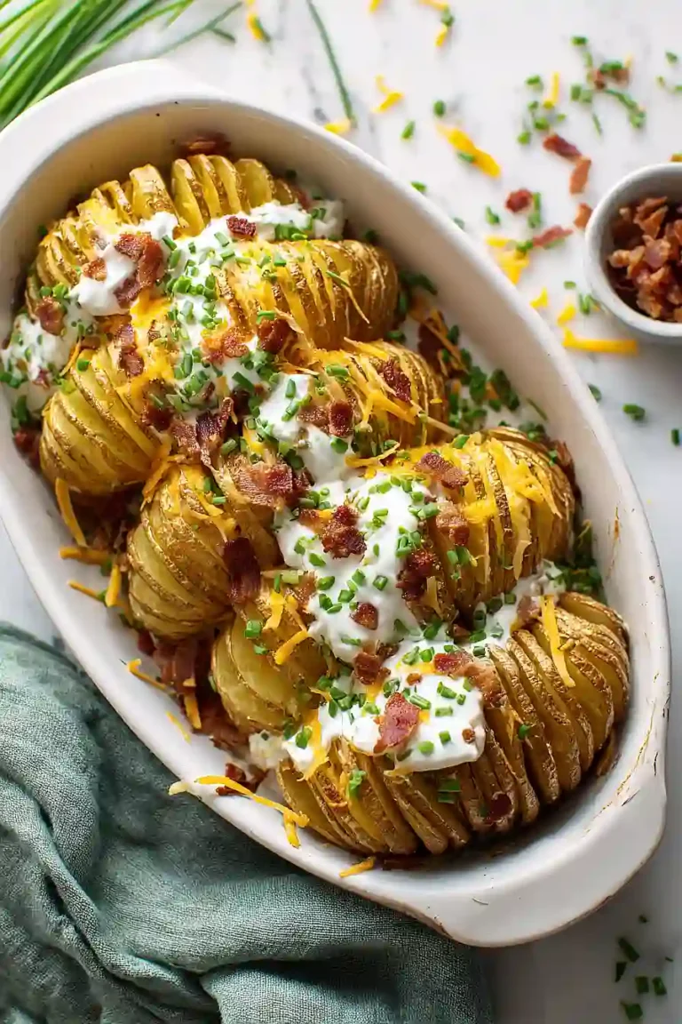 Loaded Hasselback Potatoes with Sour Cream