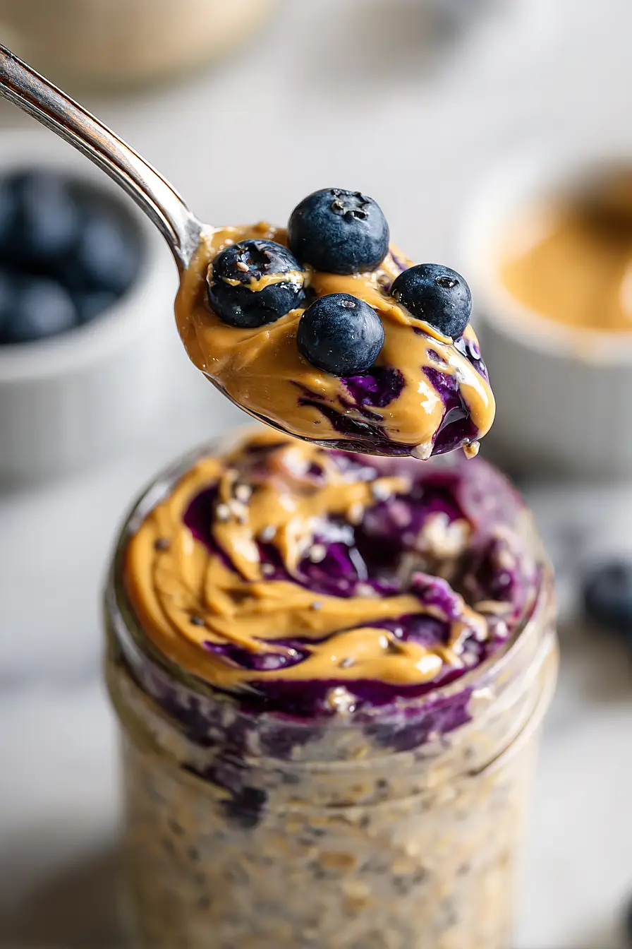 peanut butter blueberry overnight oats
