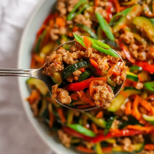 ground turkey and veggie stir fry