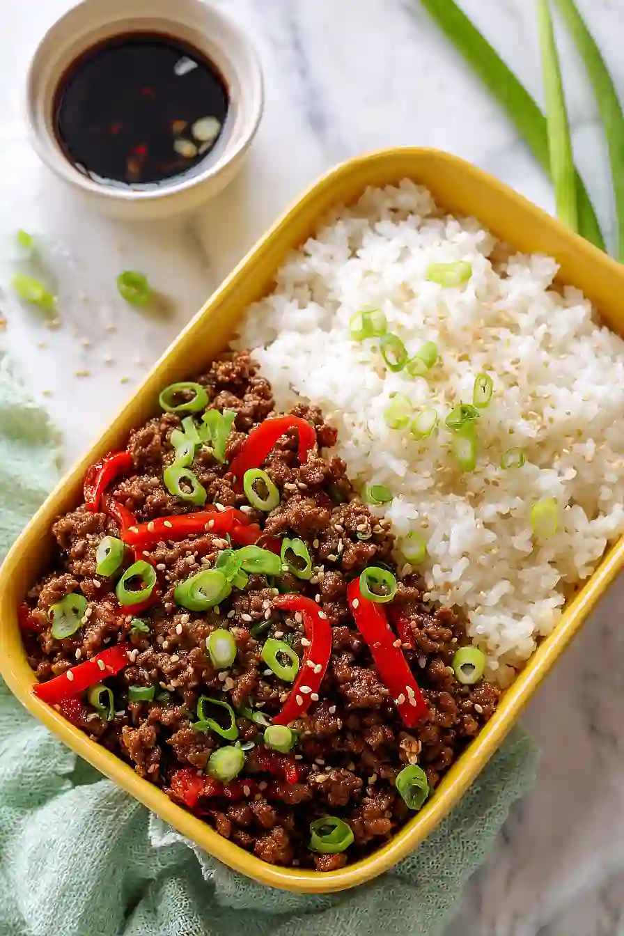 ground beef and rice meal prep