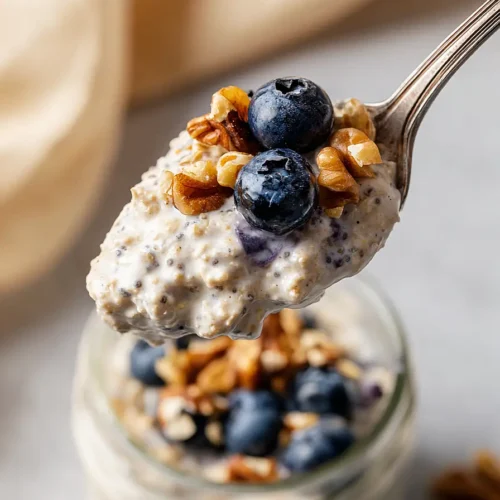 blueberry overnight oats with yogurt