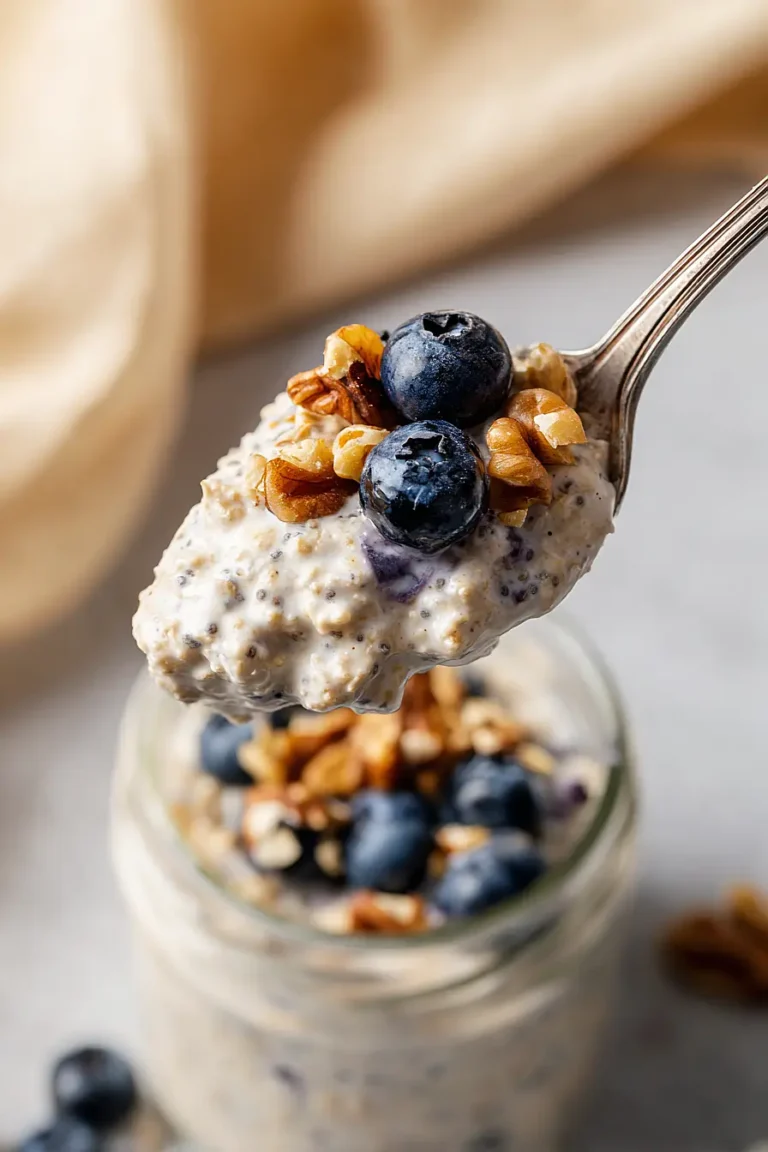 blueberry overnight oats with yogurt